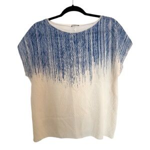 Zara Blue and White Women's Top